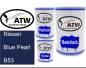 Preview: Nissan, Blue Pearl, B53: 500ml Lackdose + 500ml Klarlack + 250ml Härter - Set, von ATW Autoteile West.